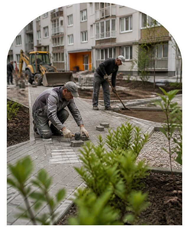 Благоустройство двора многоквартирного дома в Шахтах